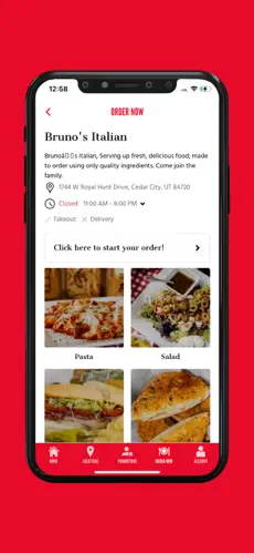 RallyStop app order screen